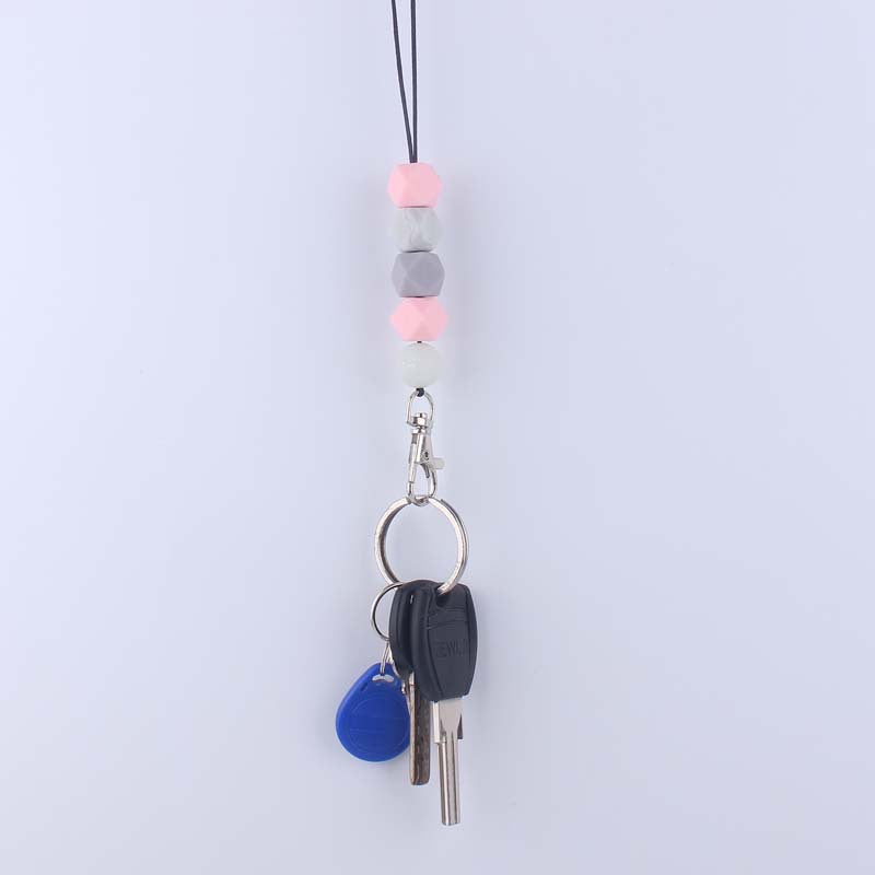 Wholesale Food Grade Silicone Bead Necklace Keychain